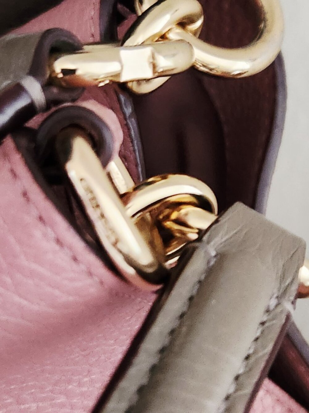 Like New Rare Coach Two-Tone Pink & Tan Leather Shoulder Bag Purse - Picture 13 of 14